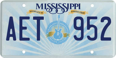 MS license plate AET952