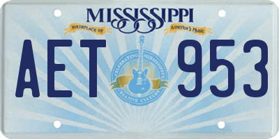 MS license plate AET953