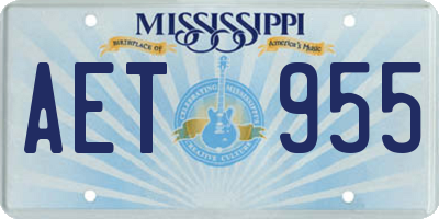 MS license plate AET955