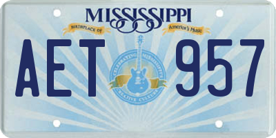 MS license plate AET957