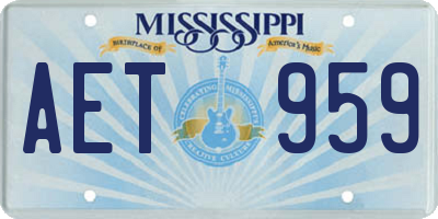 MS license plate AET959