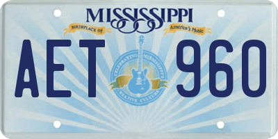 MS license plate AET960