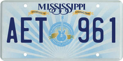 MS license plate AET961