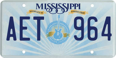MS license plate AET964