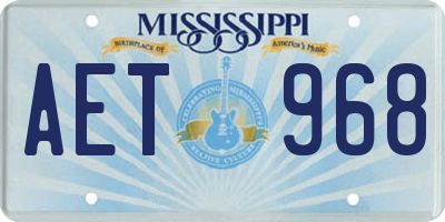 MS license plate AET968