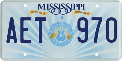 MS license plate AET970