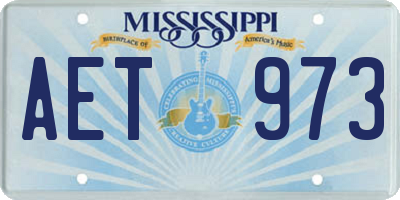 MS license plate AET973