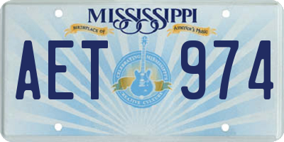MS license plate AET974