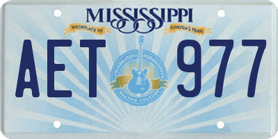 MS license plate AET977