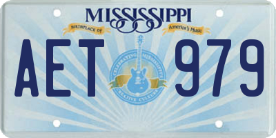 MS license plate AET979