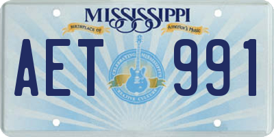 MS license plate AET991