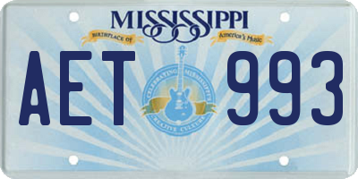 MS license plate AET993