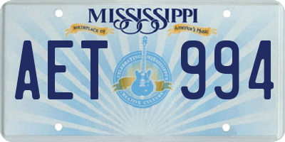 MS license plate AET994
