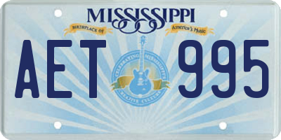 MS license plate AET995