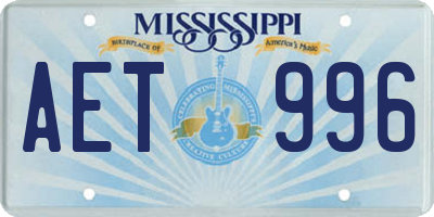 MS license plate AET996