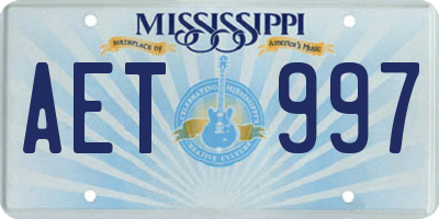 MS license plate AET997