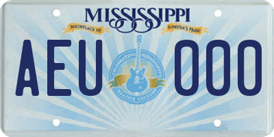 MS license plate AEU000