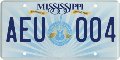 MS license plate AEU004