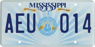 MS license plate AEU014