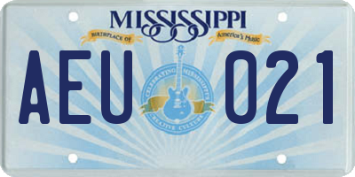 MS license plate AEU021