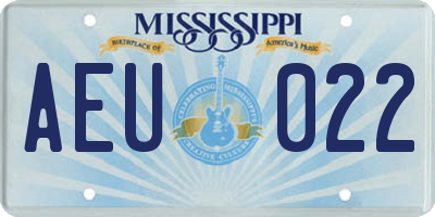 MS license plate AEU022