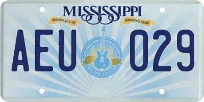 MS license plate AEU029