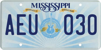 MS license plate AEU030