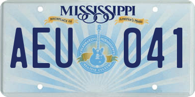 MS license plate AEU041