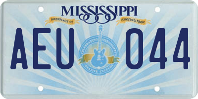 MS license plate AEU044