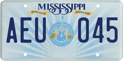 MS license plate AEU045