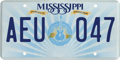 MS license plate AEU047