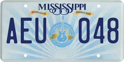MS license plate AEU048