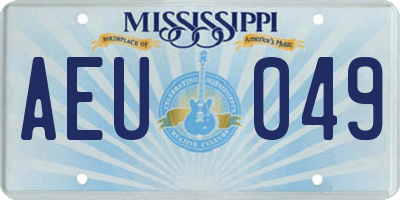 MS license plate AEU049