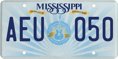 MS license plate AEU050