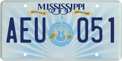 MS license plate AEU051