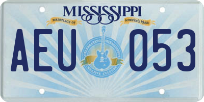 MS license plate AEU053