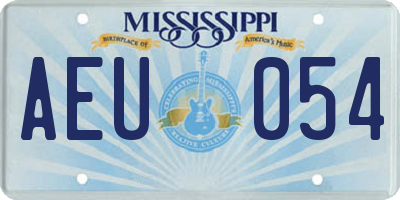 MS license plate AEU054