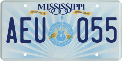MS license plate AEU055