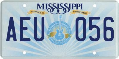 MS license plate AEU056