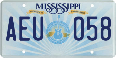 MS license plate AEU058