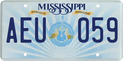 MS license plate AEU059