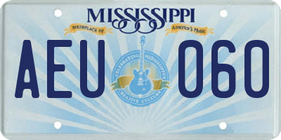 MS license plate AEU060