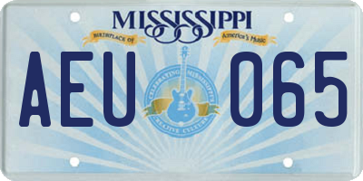 MS license plate AEU065