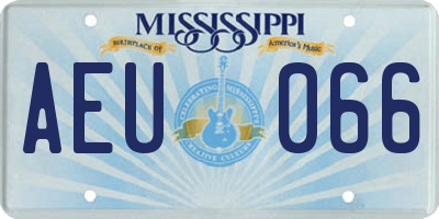 MS license plate AEU066