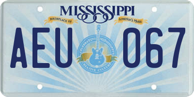 MS license plate AEU067