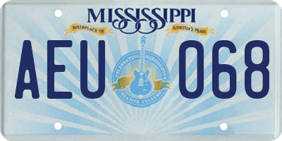 MS license plate AEU068