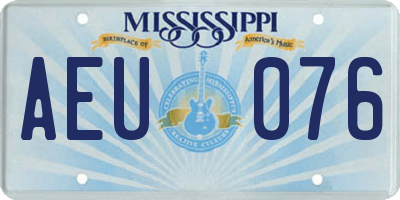 MS license plate AEU076