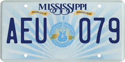 MS license plate AEU079