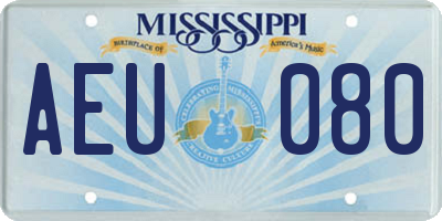 MS license plate AEU080