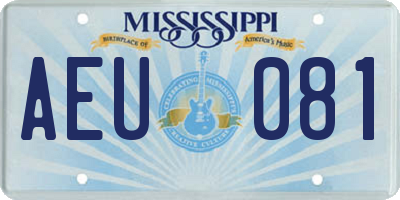 MS license plate AEU081